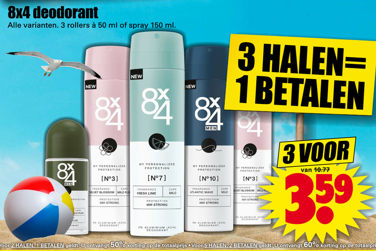 8x4   deodorant folder aanbieding bij  Dirk - details