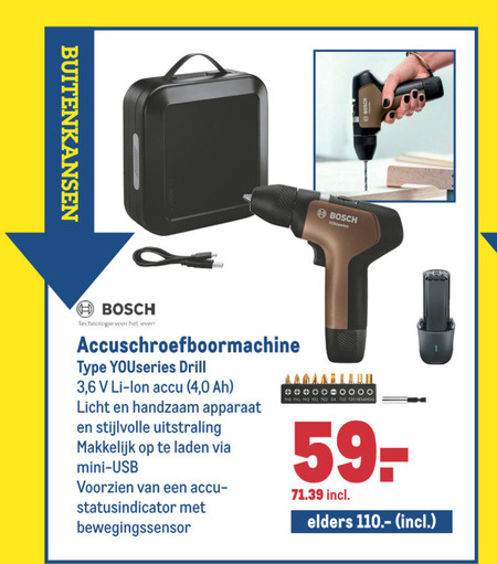 Bosch   accuboormachine folder aanbieding bij  Makro - details