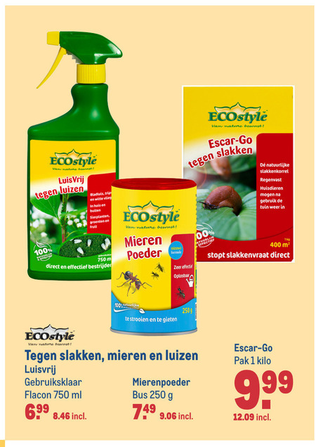 Ecostyle   bladluisbestrijding, slakkenkorrels folder aanbieding bij  Makro - details