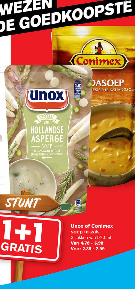 Unox   soep folder aanbieding bij  Hoogvliet - details