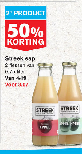 Streek   vruchtensap folder aanbieding bij  Hoogvliet - details