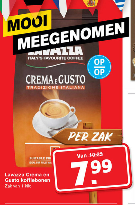 Lavazza   koffiebonen folder aanbieding bij  Hoogvliet - details