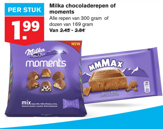 Milka   chocolade folder aanbieding bij  Hoogvliet - details