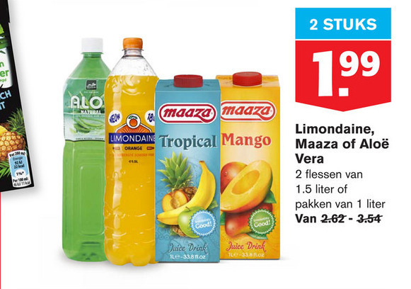 Maaza   fruitdrank folder aanbieding bij  Hoogvliet - details