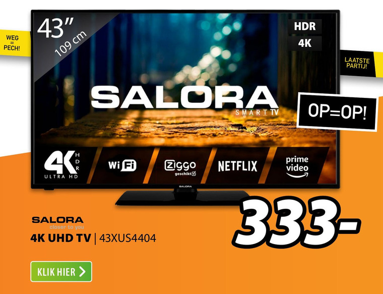 Salora   4k ultrahd televisies folder aanbieding bij  Expert - details