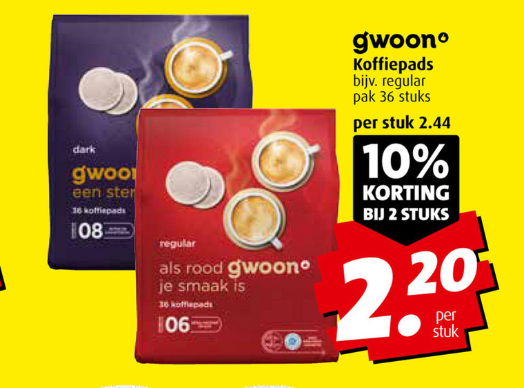 Gwoon   koffiepad folder aanbieding bij  Boni - details