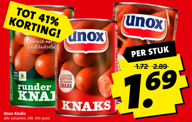 Unox   knakworst folder aanbieding bij  Boni - details