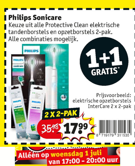 Philips   electrische tandenborstel, opzetborstel folder aanbieding bij  Kruidvat - details