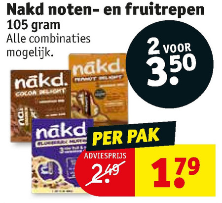 Nakd   mueslireep, fruitreep folder aanbieding bij  Kruidvat - details