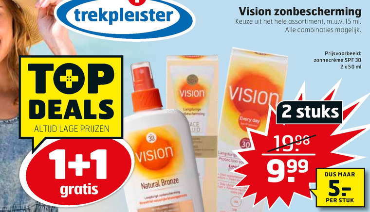 Vision   aftersun, zonnebrandolie folder aanbieding bij  Trekpleister - details