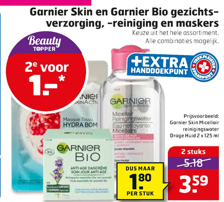 Garnier bio   gezichtsverzorging, nachtcreme folder aanbieding bij  Trekpleister - details