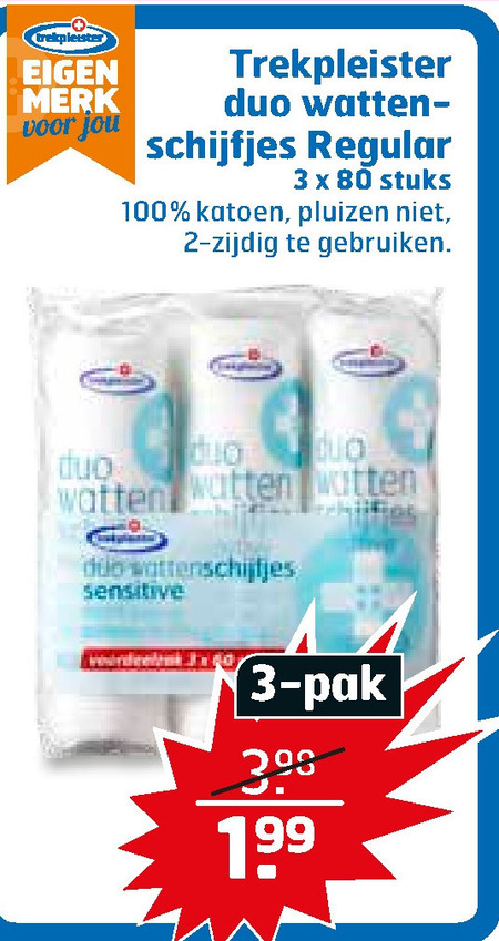 Trekpleister Huismerk   wattenschijfjes, bodylotion folder aanbieding bij  Trekpleister - details