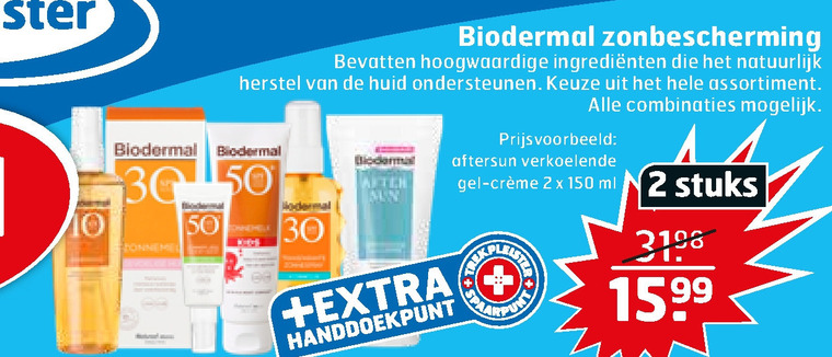 Biodermal   zonnebrandolie, aftersun folder aanbieding bij  Trekpleister - details