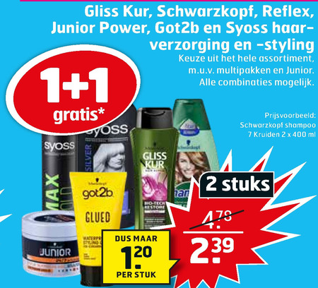 Schwarzkopf   hairspray, haargel folder aanbieding bij  Trekpleister - details