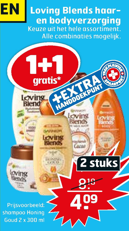 Garnier Loving Blends   bodylotion, shampoo folder aanbieding bij  Trekpleister - details