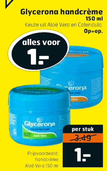 Glycerona   handcreme folder aanbieding bij  Trekpleister - details