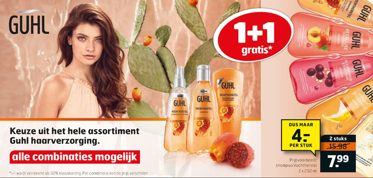 Guhl   haarverzorging, shampoo folder aanbieding bij  Trekpleister - details