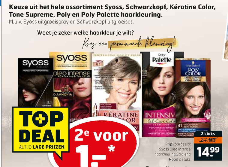 Syoss   haarkleuring folder aanbieding bij  Trekpleister - details