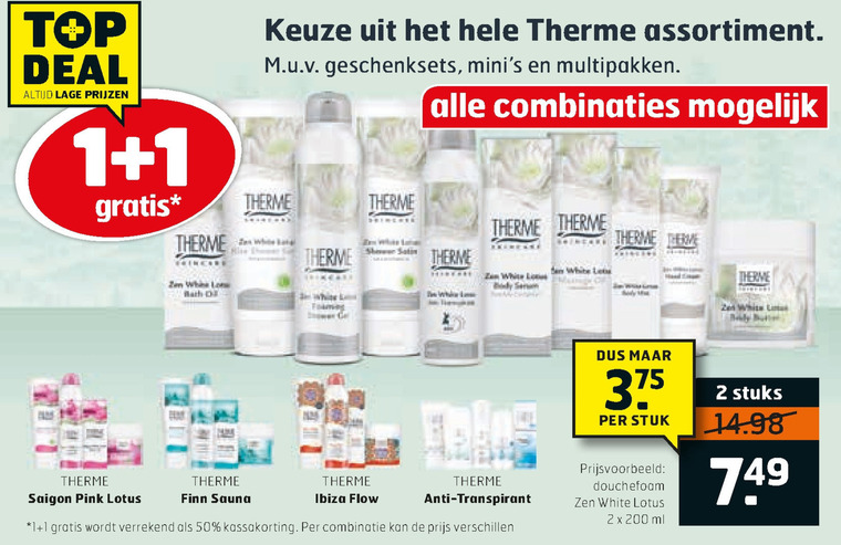 Therme   deodorant, douchegel folder aanbieding bij  Trekpleister - details