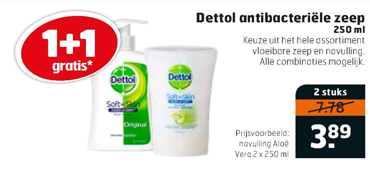 Dettol   handzeep folder aanbieding bij  Trekpleister - details