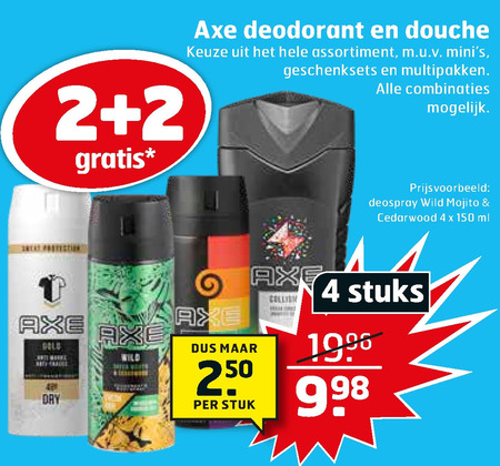 Axe   deodorant, douchegel folder aanbieding bij  Trekpleister - details