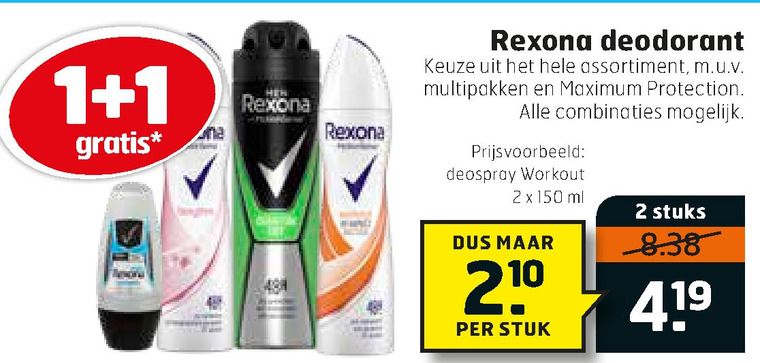 Rexona   deodorant folder aanbieding bij  Trekpleister - details