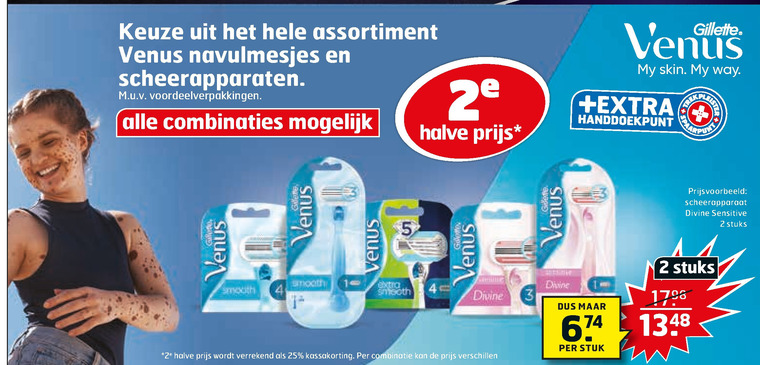 Gillette Venus   dames scheermesje folder aanbieding bij  Trekpleister - details