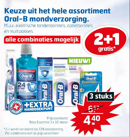 Oral-B   tandenborstel, mondwater folder aanbieding bij  Trekpleister - details