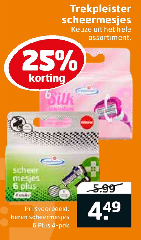 Trekpleister Huismerk   scheermesjes folder aanbieding bij  Trekpleister - details