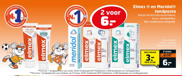 Elmex   tandpasta folder aanbieding bij  Trekpleister - details