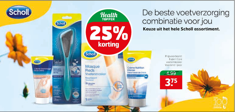 Scholl   voetverzorging folder aanbieding bij  Trekpleister - details