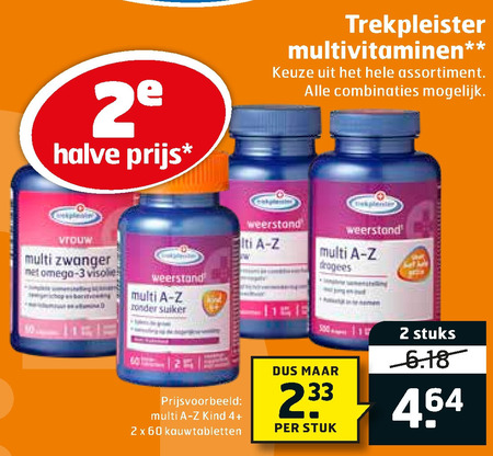 Trekpleister Huismerk   multivitaminen folder aanbieding bij  Trekpleister - details