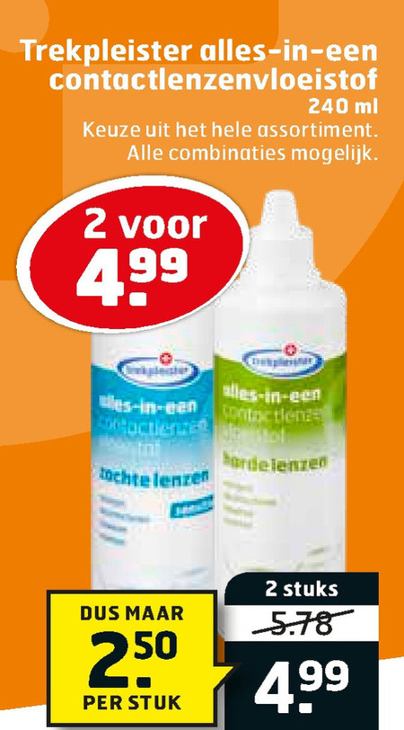 Trekpleister Huismerk   contactlensvloeistof folder aanbieding bij  Trekpleister - details