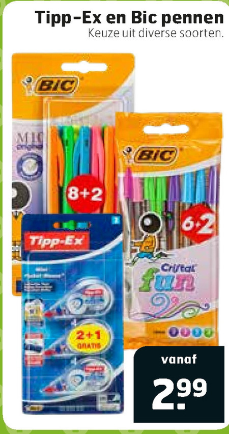 Bic   correctieroller, pen folder aanbieding bij  Trekpleister - details