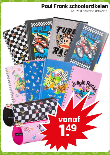 Paul Frank   schoolartikel folder aanbieding bij  Trekpleister - details