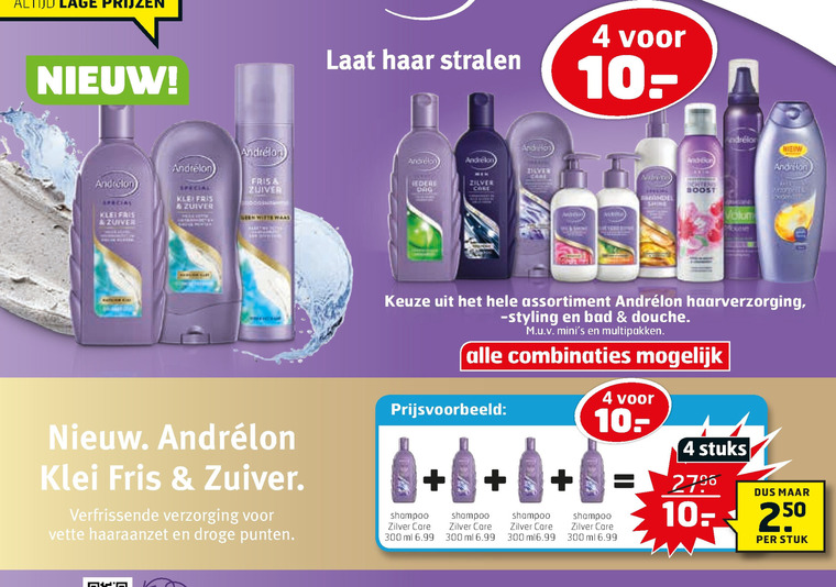 Andrelon   douchegel, droogshampoo folder aanbieding bij  Trekpleister - details