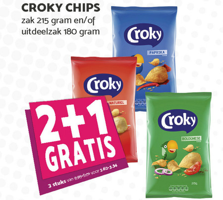 Croky   chips folder aanbieding bij  MCD Supermarkt Basis - details