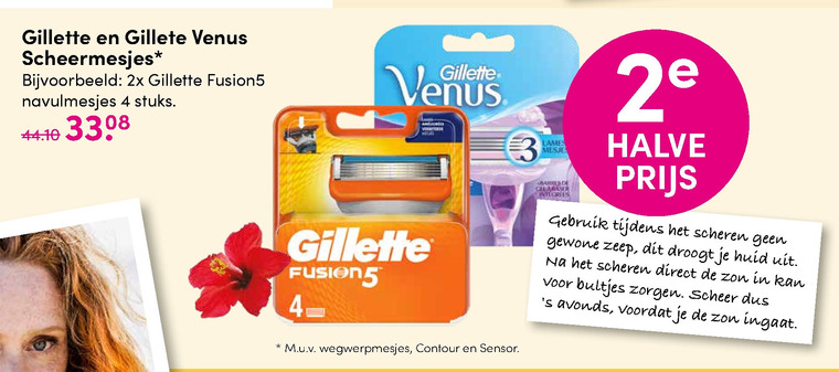 Gillette Venus   dames scheermesje, scheermesjes folder aanbieding bij  DA - details