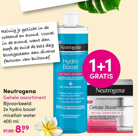 Neutrogena   dagcreme, gezichtsverzorging folder aanbieding bij  DA - details