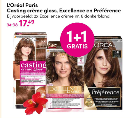 Excellence   haarkleuring folder aanbieding bij  DA - details