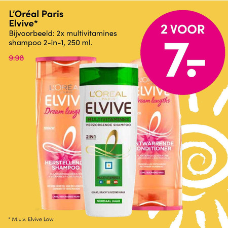 Elvive   conditioner, shampoo folder aanbieding bij  DA - details