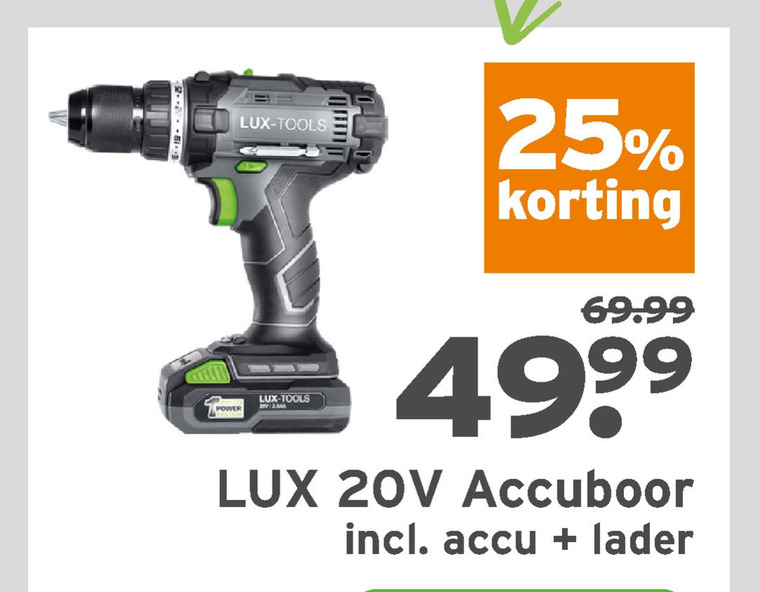 Bloody efficiënt leer Lux accuboormachine folder aanbieding bij Gamma - details