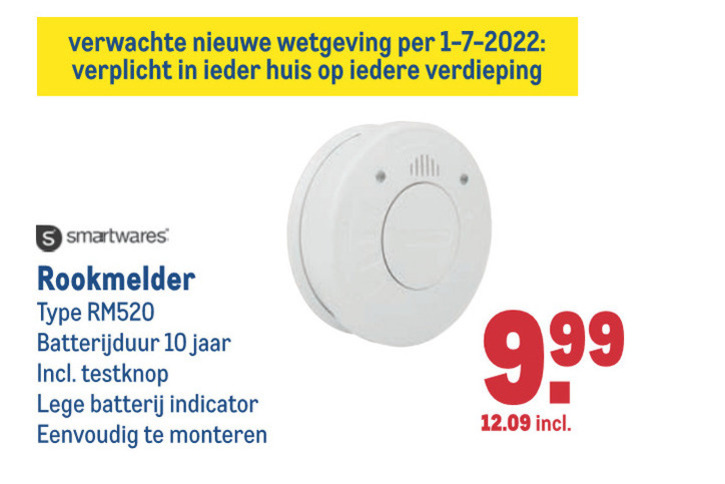 Smartwares   rookmelder folder aanbieding bij  Makro - details