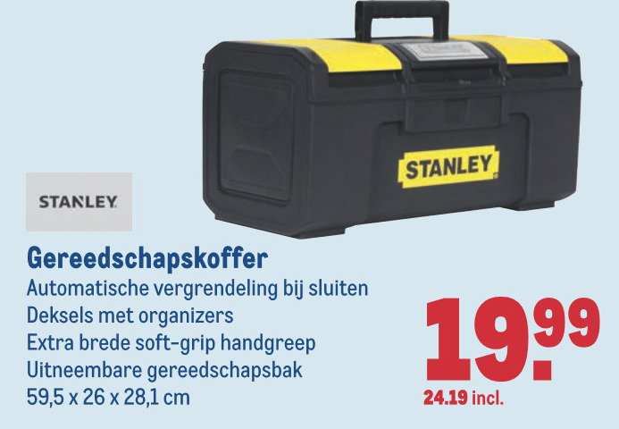 schraper Dakraam expeditie Stanley gereedschapskoffer folder aanbieding bij Makro - details