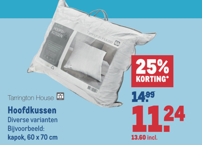 eindpunt Almachtig schuld Tarrington House hoofdkussen folder aanbieding bij Makro - details