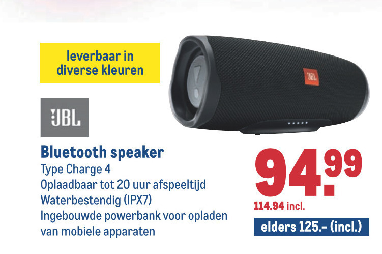 JBL   portable speakerset folder aanbieding bij  Makro - details