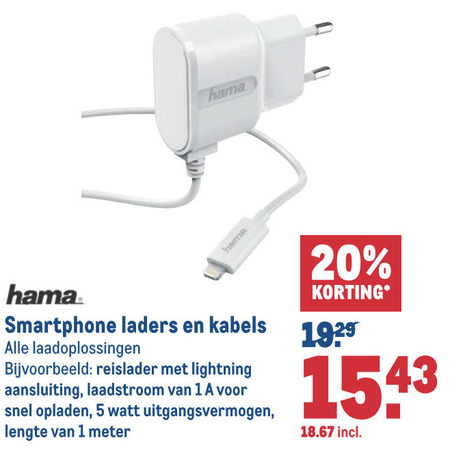 Hama   usb lichtnetadapter folder aanbieding bij  Makro - details