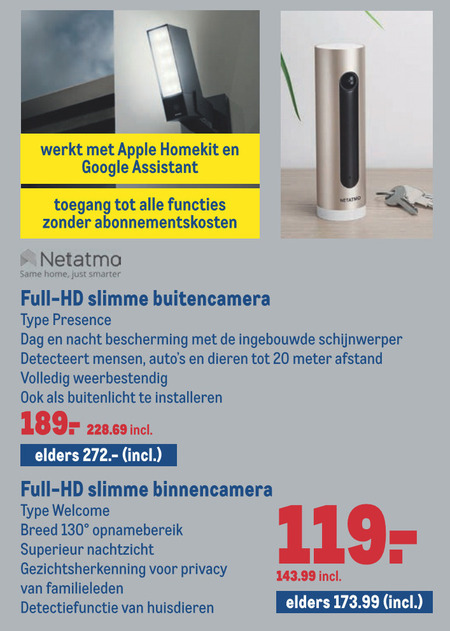 Netatmo   beveiligingscamera folder aanbieding bij  Makro - details