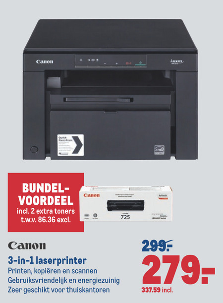 Canon   kleurenlaserprinter, all-in-one printer folder aanbieding bij  Makro - details