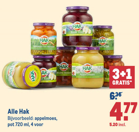 Hak   appelmoes, sperziebonen folder aanbieding bij  Makro - details